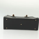 GUCCI Bamboo Hand Bag Leather Black Gold 002 2122 0260 Auth ep10191-6
