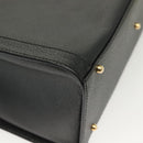 GUCCI Bamboo Hand Bag Leather Black Gold 002 2122 0260 Auth ep10191-9