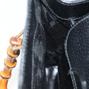 GUCCI Bamboo Hand Bag Leather Black Gold 002 2122 0260 Auth ep10191-22