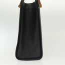 GUCCI Bamboo Hand Bag Leather Black Gold 002 2122 0260 Auth ep10191-3