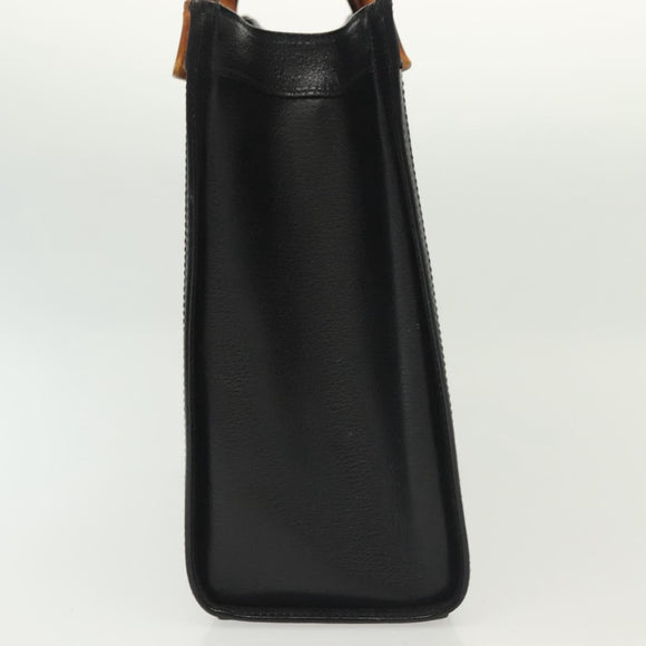 GUCCI Bamboo Hand Bag Leather Black Gold 002 2122 0260 Auth ep10191