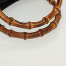 GUCCI Bamboo Hand Bag Leather Black Gold 002 2122 0260 Auth ep10191-8