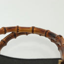 GUCCI Bamboo Hand Bag Leather Black Gold 002 2122 0260 Auth ep10191-14