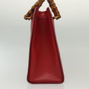 GUCCI Bamboo Hand Bag Leather Red Gold 002 2865 0260 Auth ep10194-4