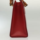 GUCCI Bamboo Hand Bag Leather Red Gold 002 2865 0260 Auth ep10194-5