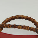 GUCCI Bamboo Hand Bag Leather Red Gold 002 2865 0260 Auth ep10194-8