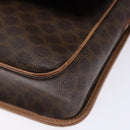 CELINE Macadam Canvas Shoulder Bag PVC Leather Brown Gold Auth ep10201-14