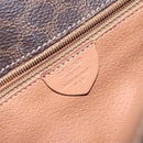 CELINE Macadam Canvas Shoulder Bag PVC Leather Brown Gold Auth ep10201-12