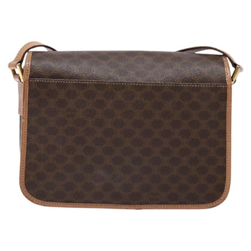 CELINE Macadam Canvas Shoulder Bag PVC Leather Brown Gold Auth ep10201 - 0