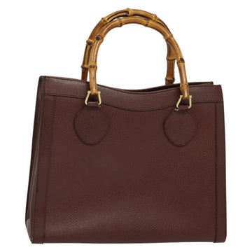 GUCCI Bamboo Hand Bag Leather Brown Gold 002 1186 0260 Auth ep10204