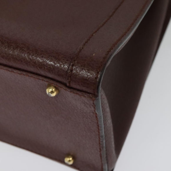 GUCCI Bamboo Hand Bag Leather Brown Gold 002 1186 0260 Auth ep10204