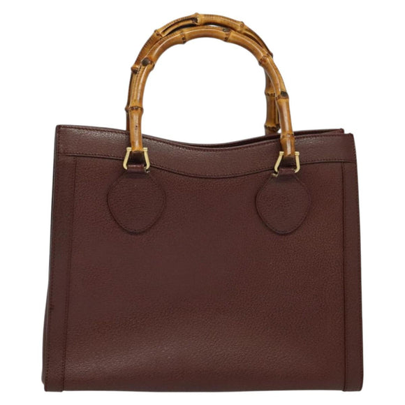 GUCCI Bamboo Hand Bag Leather Brown Gold 002 1186 0260 Auth ep10204