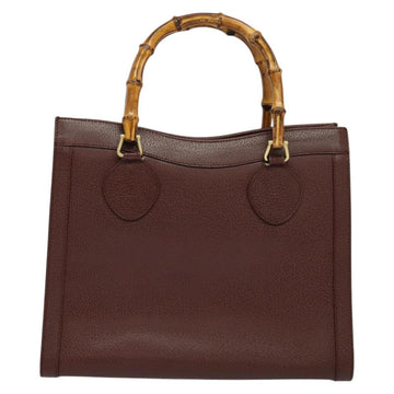 GUCCI Bamboo Hand Bag Leather Brown Gold 002 1186 0260 Auth ep10204 - 0
