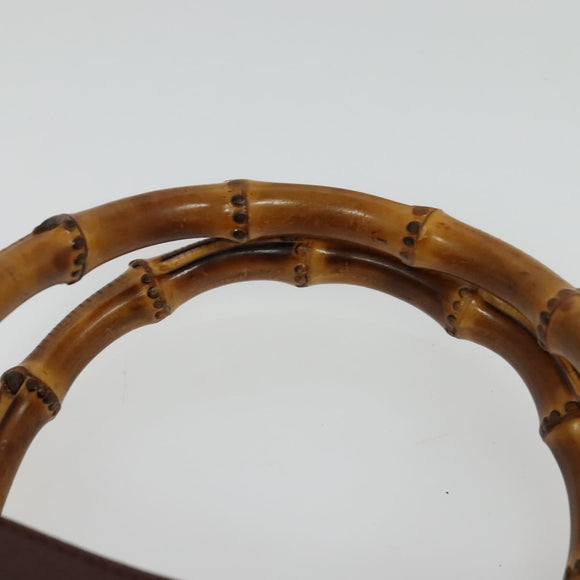 GUCCI Bamboo Hand Bag Leather Brown Gold 002 1186 0260 Auth ep10204