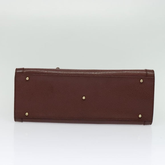 GUCCI Bamboo Hand Bag Leather Brown Gold 002 1186 0260 Auth ep10204