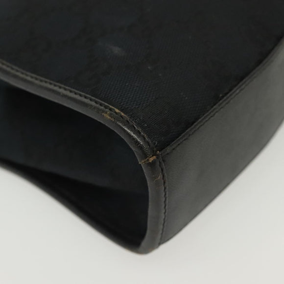 GUCCI GG Canvas Jackie Hand Bag Black Silver 002 1065 Auth ep10213