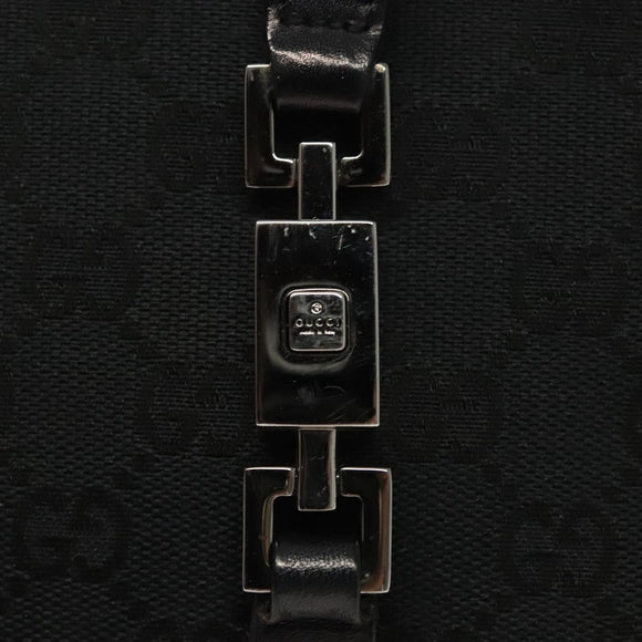 GUCCI GG Canvas Jackie Hand Bag Black Silver 002 1065 Auth ep10213