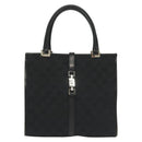 GUCCI GG Canvas Jackie Hand Bag Black Silver 002 1065 Auth ep10213-13