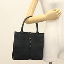 GUCCI GG Canvas Jackie Hand Bag Black Silver 002 1065 Auth ep10213-21