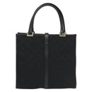 GUCCI GG Canvas Jackie Hand Bag Black Silver 002 1065 Auth ep10213-2