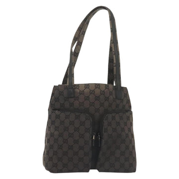 GUCCI GG Canvas Tote Bag Black Silver 002 1076 3754 Auth ep10216