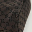 GUCCI GG Canvas Tote Bag Black Silver 002 1076 3754 Auth ep10216-9