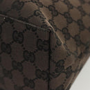 GUCCI GG Canvas Tote Bag Black Silver 002 1076 3754 Auth ep10216-16