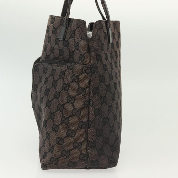 GUCCI GG Canvas Tote Bag Black Silver 002 1076 3754 Auth ep10216