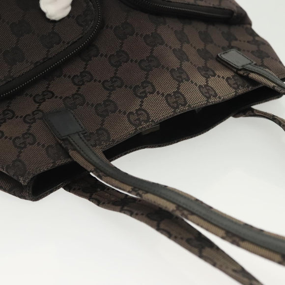 GUCCI GG Canvas Tote Bag Black Silver 002 1076 3754 Auth ep10216