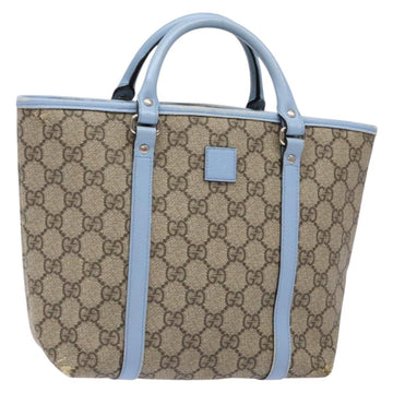 GUCCI GG Supreme Hand Bag PVC Beige Silver 297557 Auth ep10221