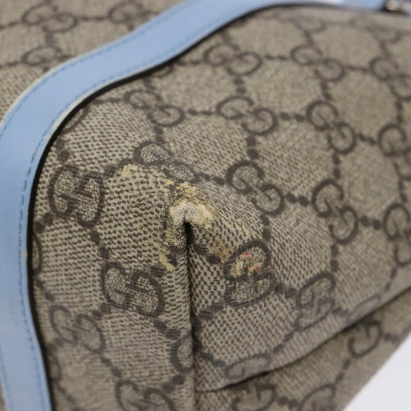 GUCCI GG Supreme Hand Bag PVC Beige Silver 297557 Auth ep10221