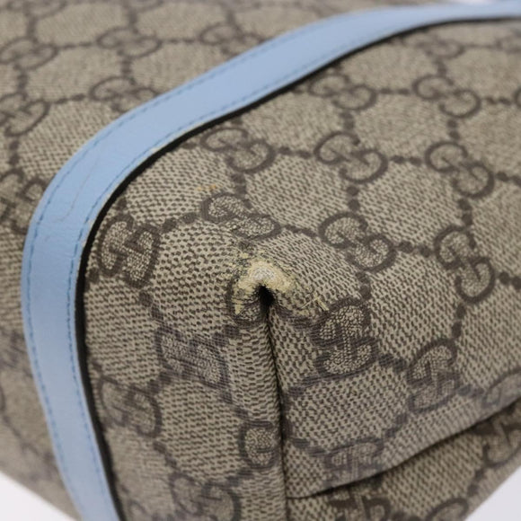 GUCCI GG Supreme Hand Bag PVC Beige Silver 297557 Auth ep10221