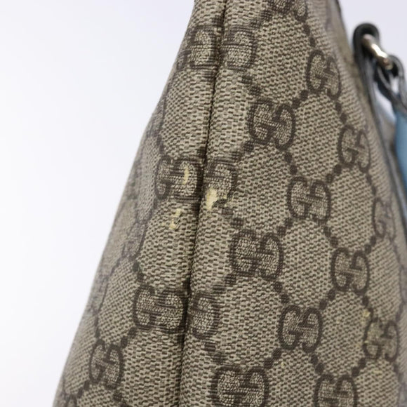 GUCCI GG Supreme Hand Bag PVC Beige Silver 297557 Auth ep10221