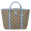 GUCCI GG Supreme Hand Bag PVC Beige Silver 297557 Auth ep10221-13