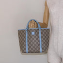 GUCCI GG Supreme Hand Bag PVC Beige Silver 297557 Auth ep10221-22