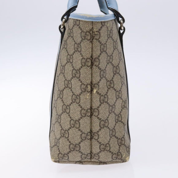 GUCCI GG Supreme Hand Bag PVC Beige Silver 297557 Auth ep10221