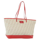 FENDI Zucca Canvas Tote Bag White Gold Auth ep10233-1