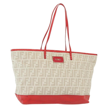 FENDI Zucca Canvas Tote Bag White Gold Auth ep10233