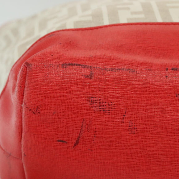 FENDI Zucca Canvas Tote Bag White Gold Auth ep10233