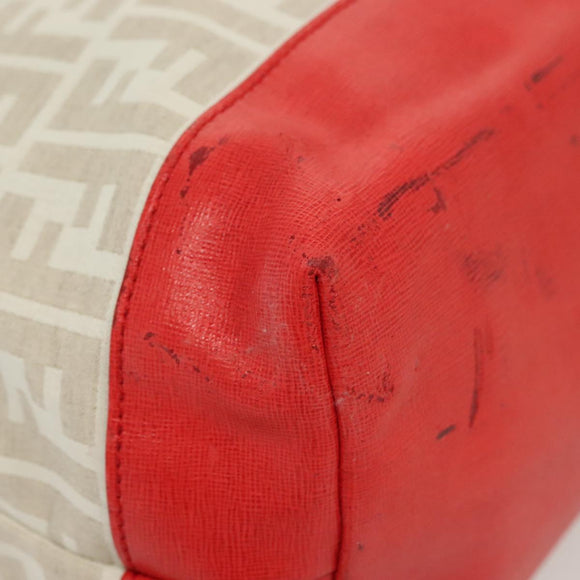 FENDI Zucca Canvas Tote Bag White Gold Auth ep10233