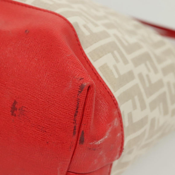 FENDI Zucca Canvas Tote Bag White Gold Auth ep10233