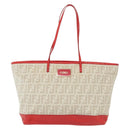FENDI Zucca Canvas Tote Bag White Gold Auth ep10233-13