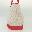 FENDI Zucca Canvas Tote Bag White Gold Auth ep10233-4