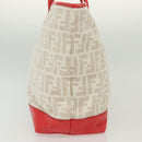 FENDI Zucca Canvas Tote Bag White Gold Auth ep10233-5