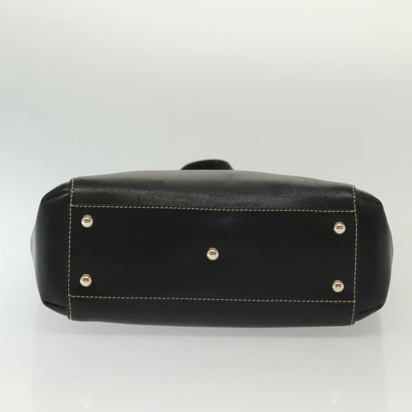 GUCCI Tote Bag Leather Gold Black 141432 Auth ep10234