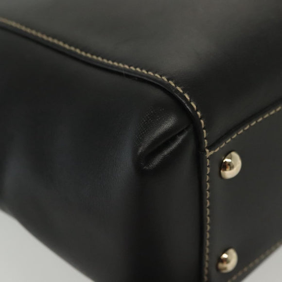 GUCCI Tote Bag Leather Gold Black 141432 Auth ep10234