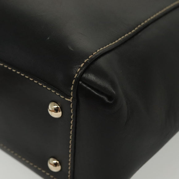 GUCCI Tote Bag Leather Gold Black 141432 Auth ep10234