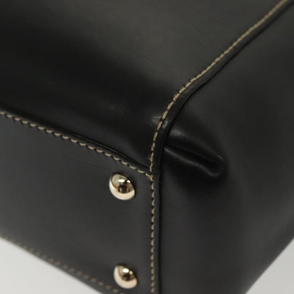 GUCCI Tote Bag Leather Gold Black 141432 Auth ep10234