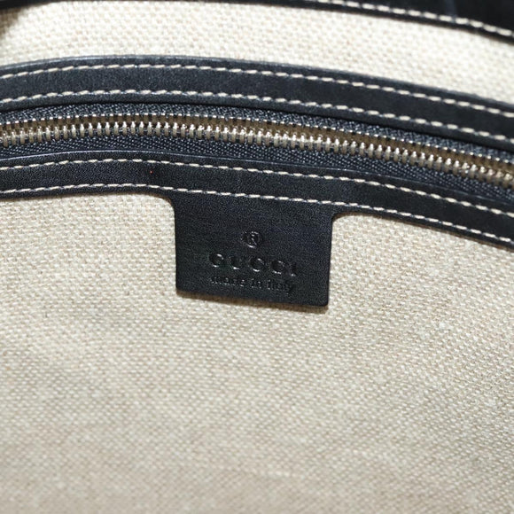 GUCCI Tote Bag Leather Gold Black 141432 Auth ep10234