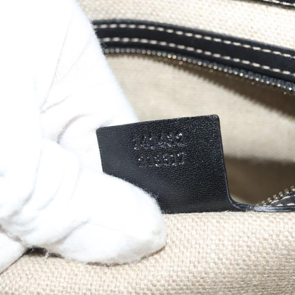 GUCCI Tote Bag Leather Gold Black 141432 Auth ep10234